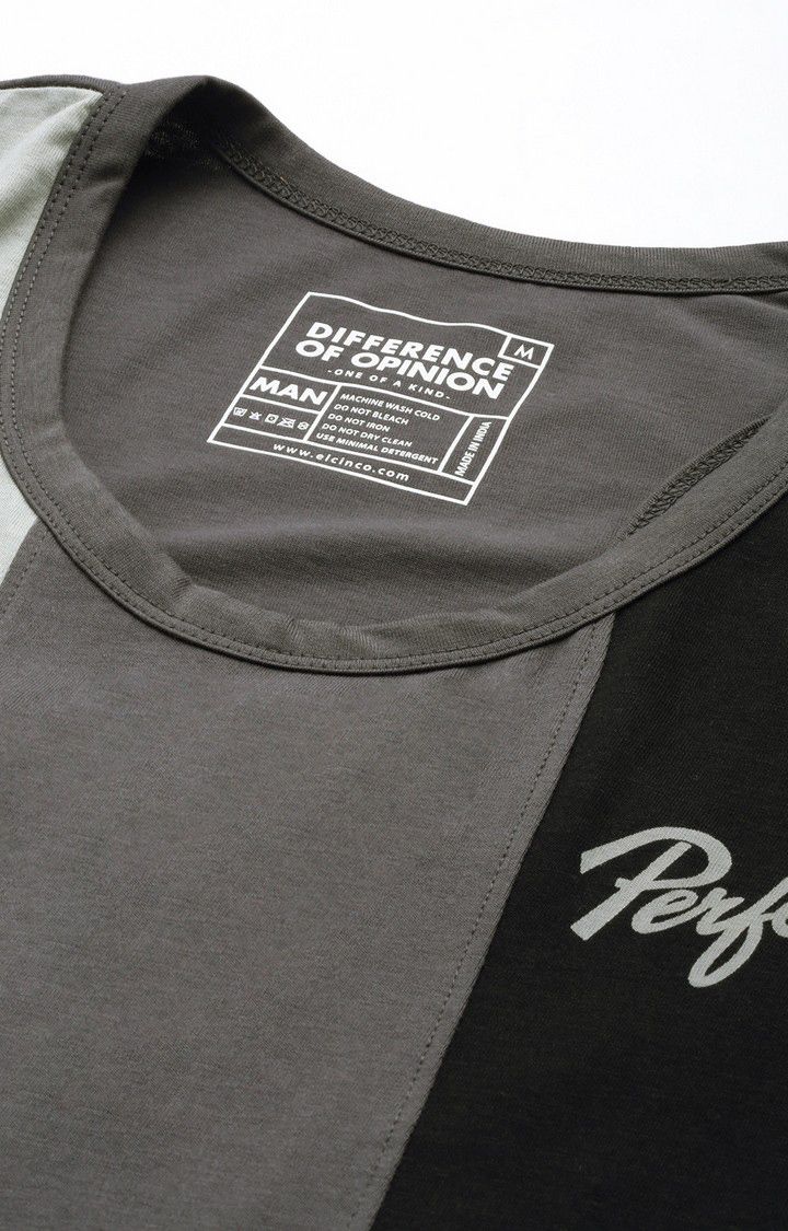Men's Grey Cotton Colourblock Vests