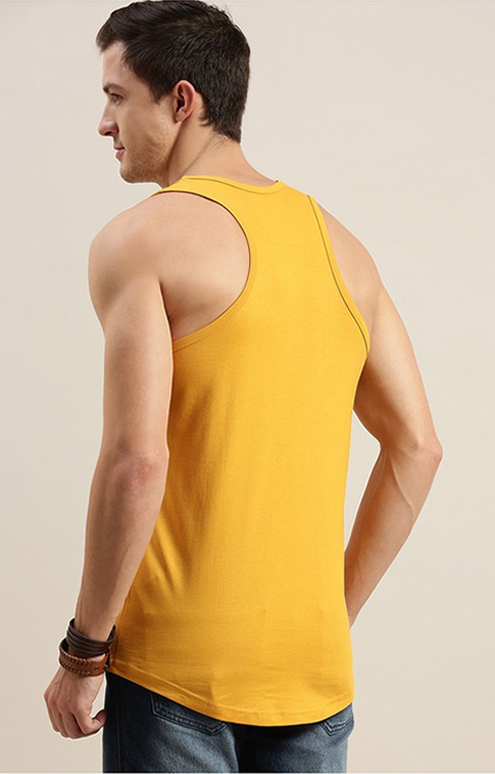 Difference of Opinion | Men's Yellow Cotton Printed Vests 3