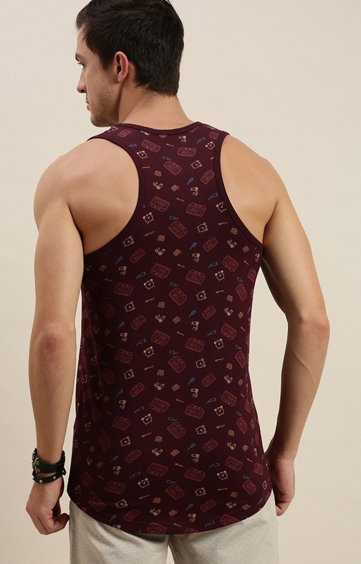 Difference of Opinion | Men's Red Cotton Printed Vests 3