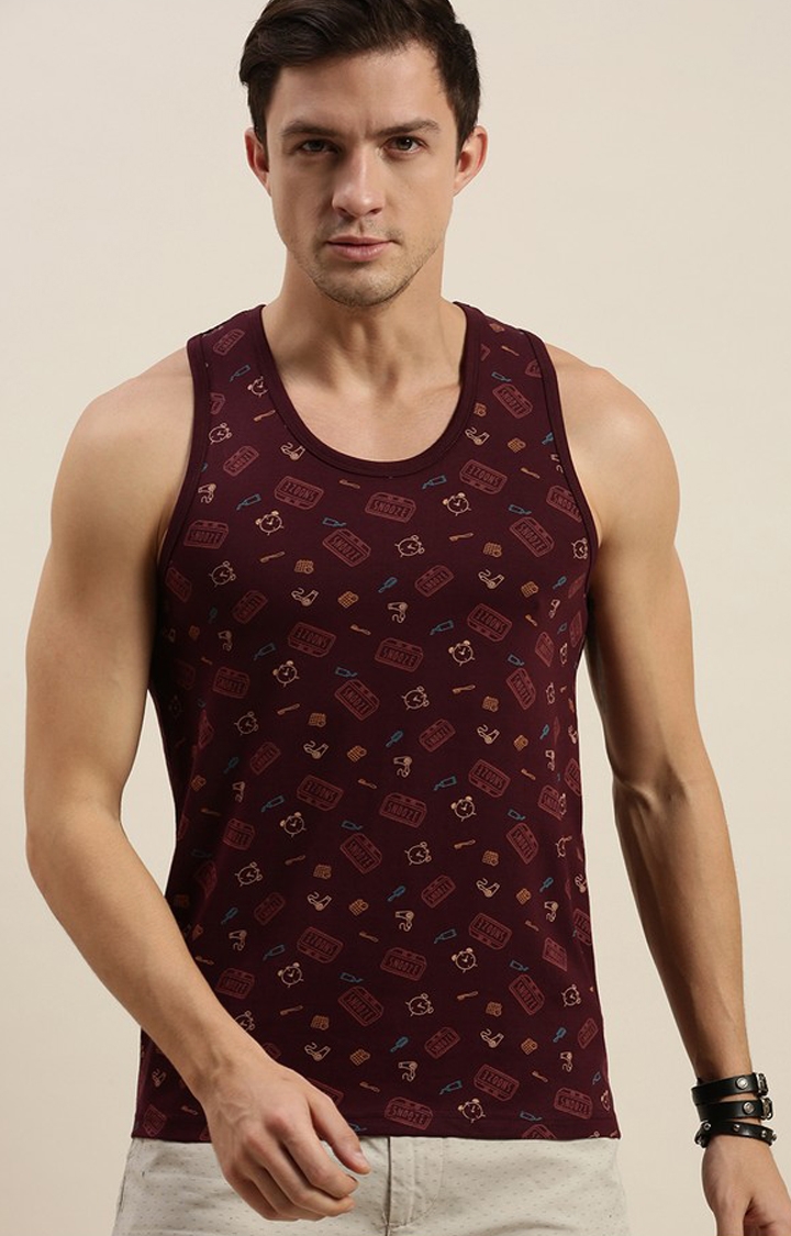 Difference of Opinion | Men's Red Cotton Printed Vests 0