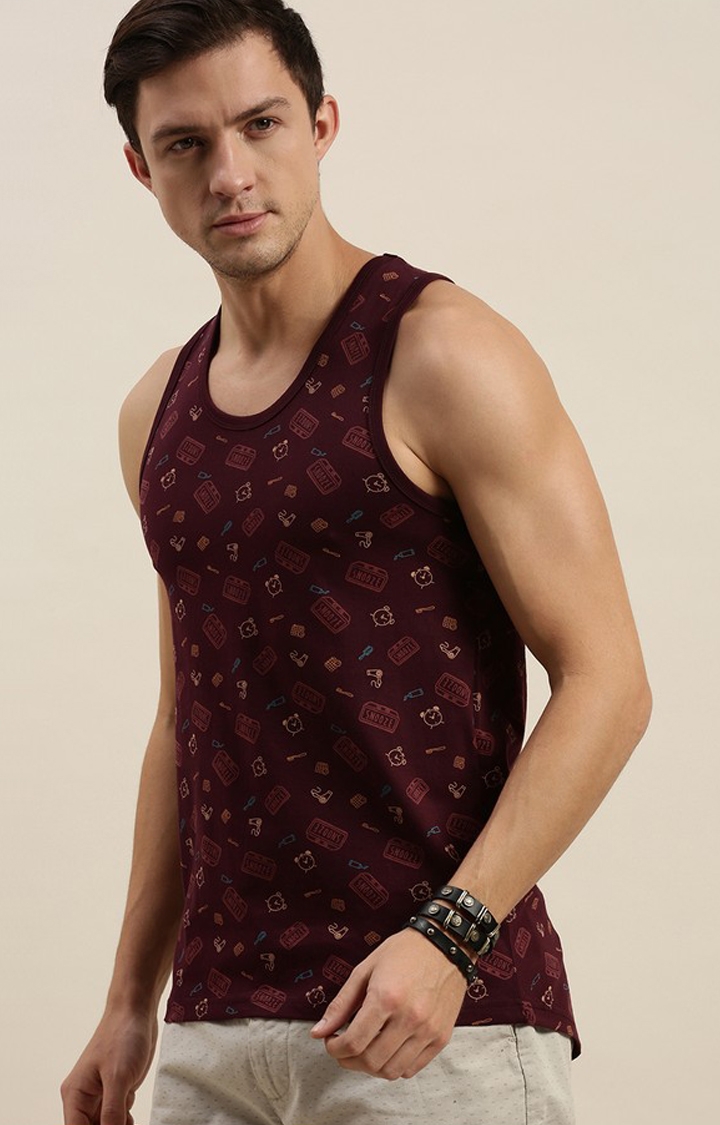 Difference of Opinion | Men's Red Cotton Printed Vests 2