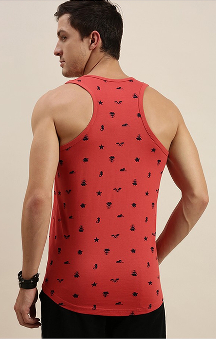 Difference of Opinion | Men's Red Cotton Printed Vests 3