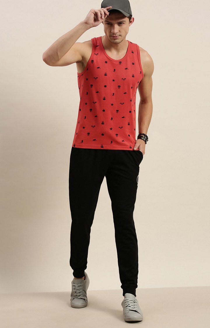Difference of Opinion | Men's Red Cotton Printed Vests 1