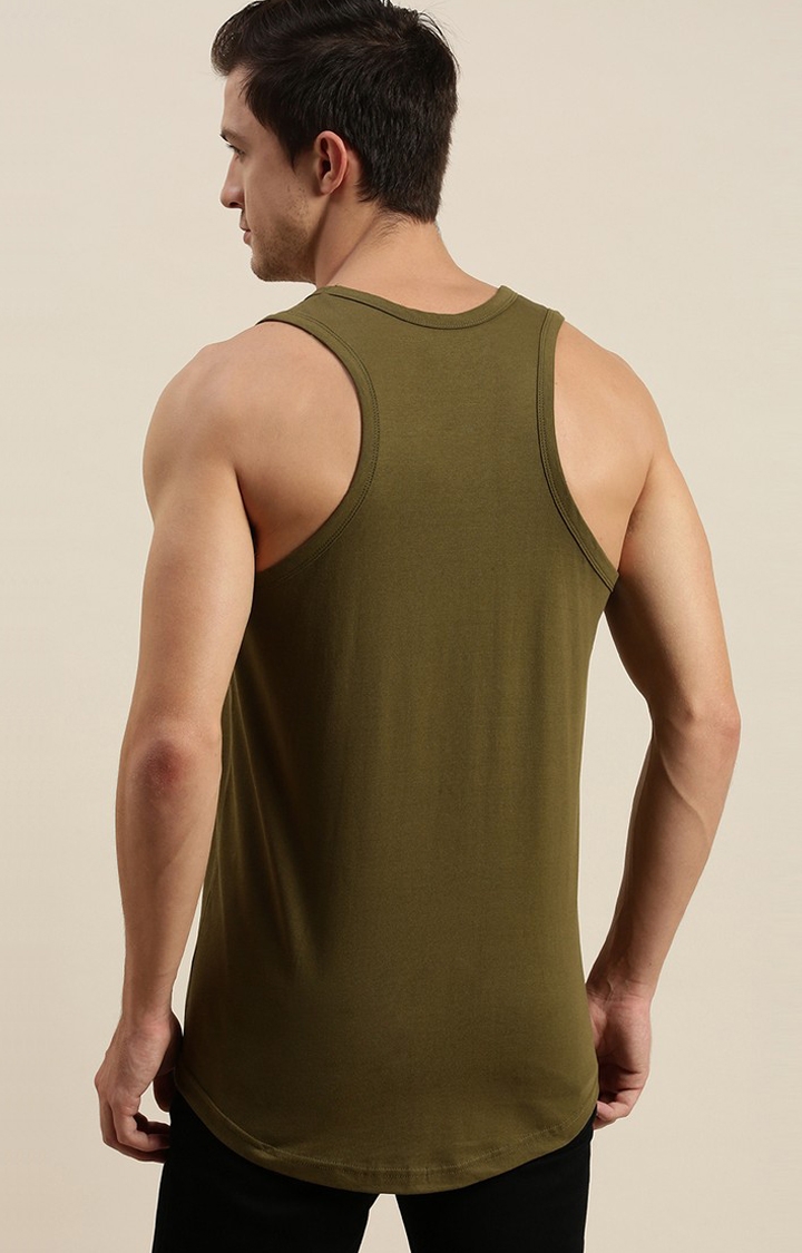 Difference of Opinion | Men's Green Cotton Typographic Printed Vests 3