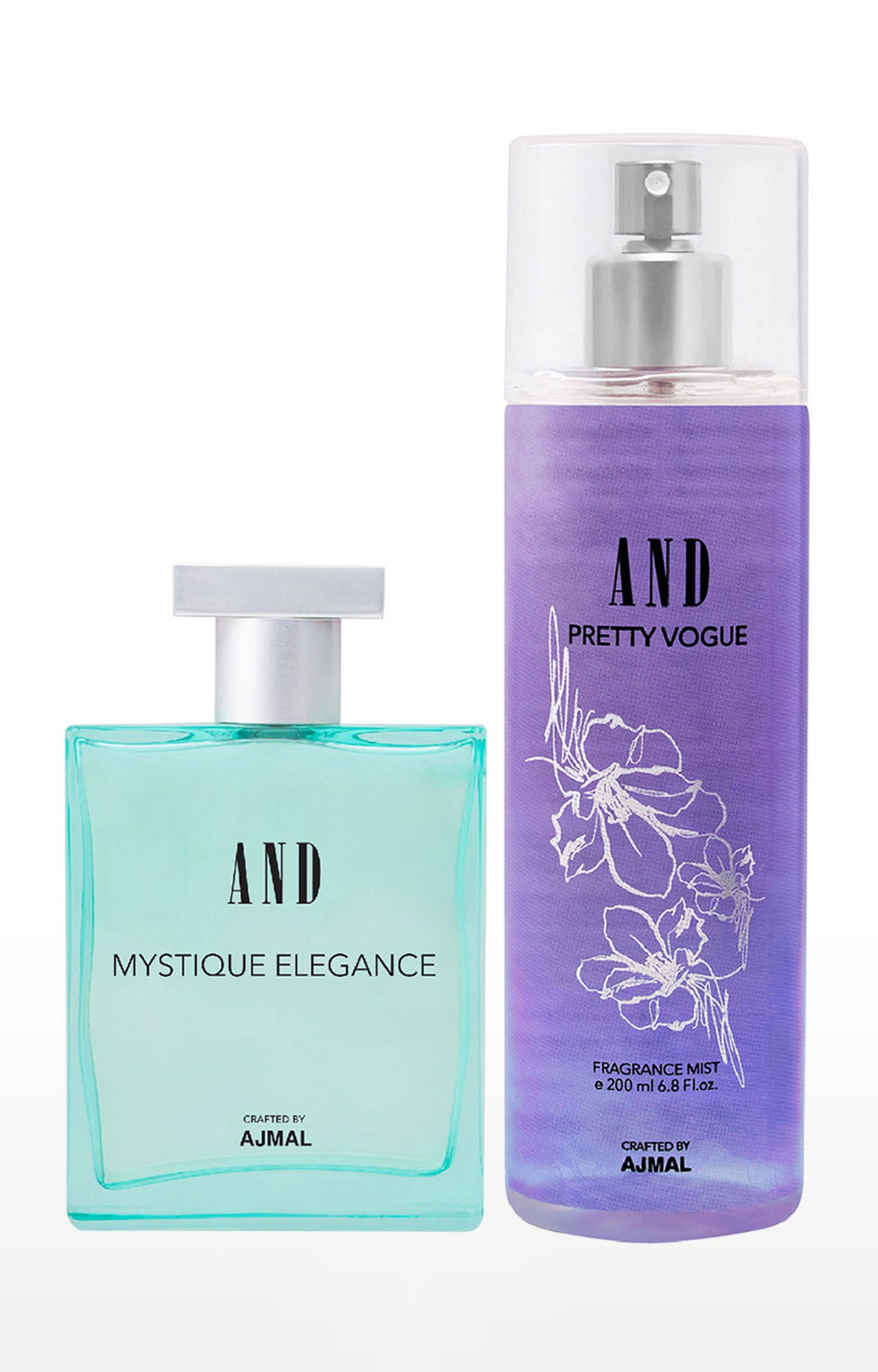 AND Crafted By Ajmal | AND Mystique Elegance Eau De Parfum 50ML & Pretty Vogue Body Mist 200ML Pack of 2 for Women Crafted by Ajmal  0