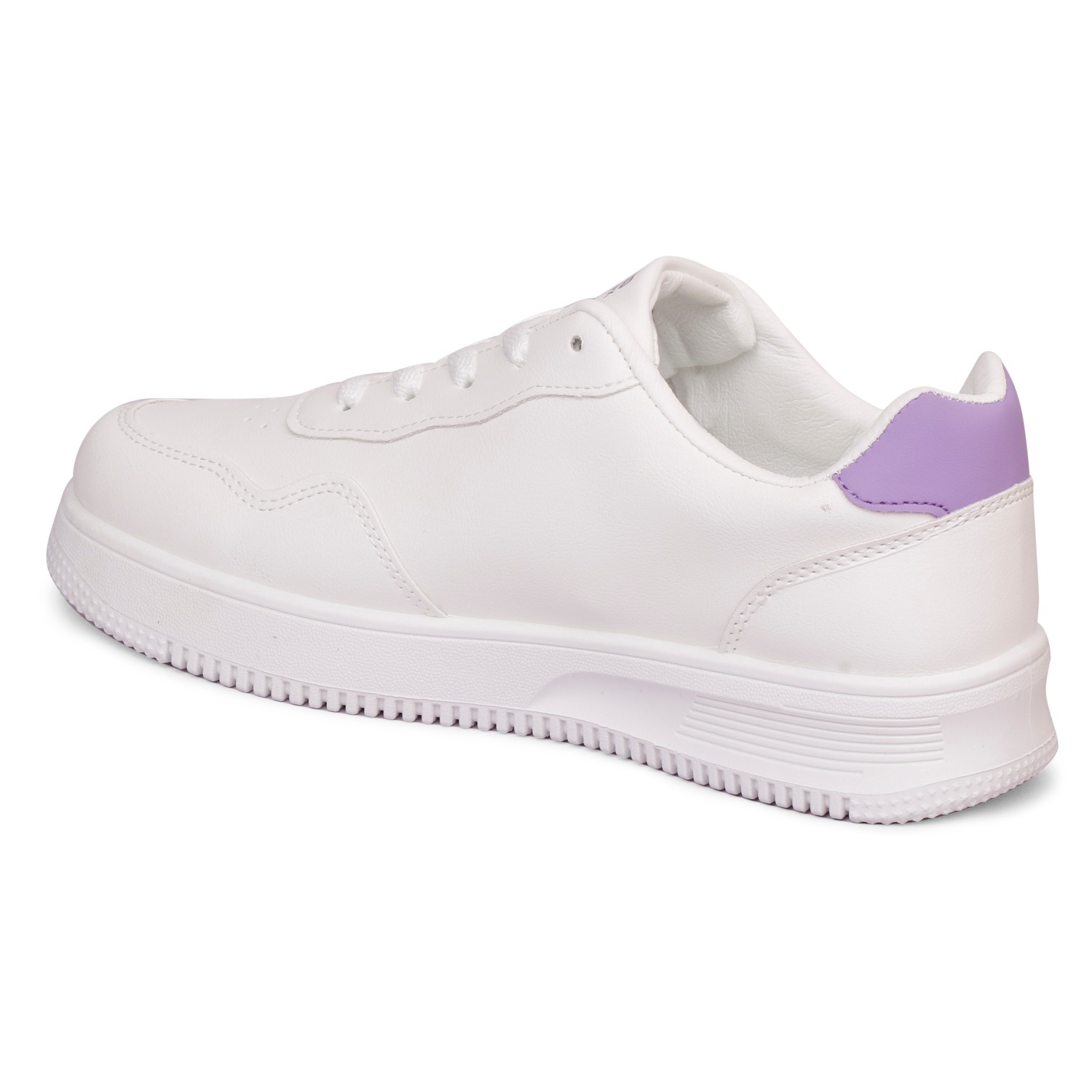 MOZAFIA WhitePurple Lace Up Latest Stylish Casual Lightweight Sneakers for Walking, Gym For Women