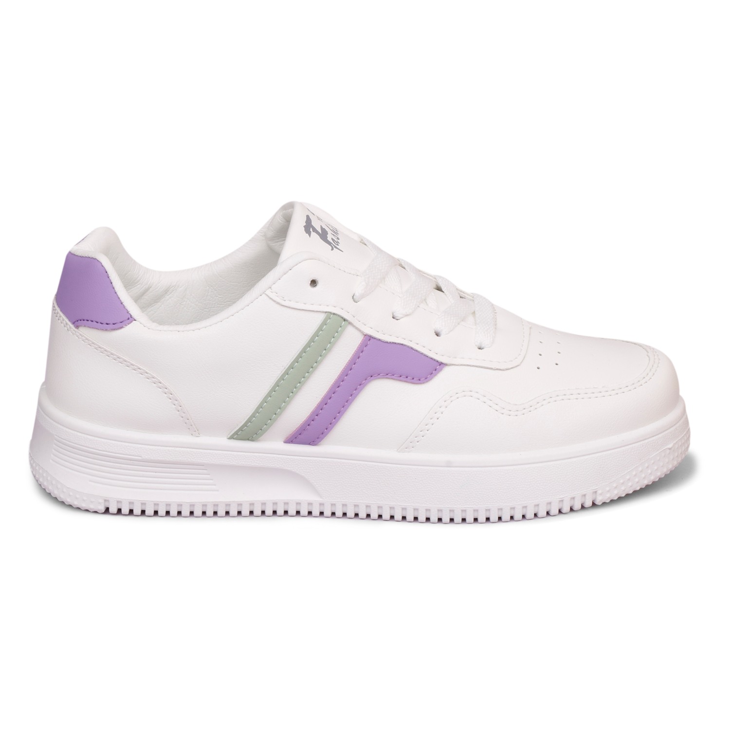MOZAFIA WhitePurple Lace Up Latest Stylish Casual Lightweight Sneakers for Walking, Gym For Women