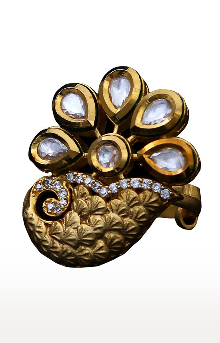 Buy imitation rings for girls in brass kundan online. – Gehna Shop