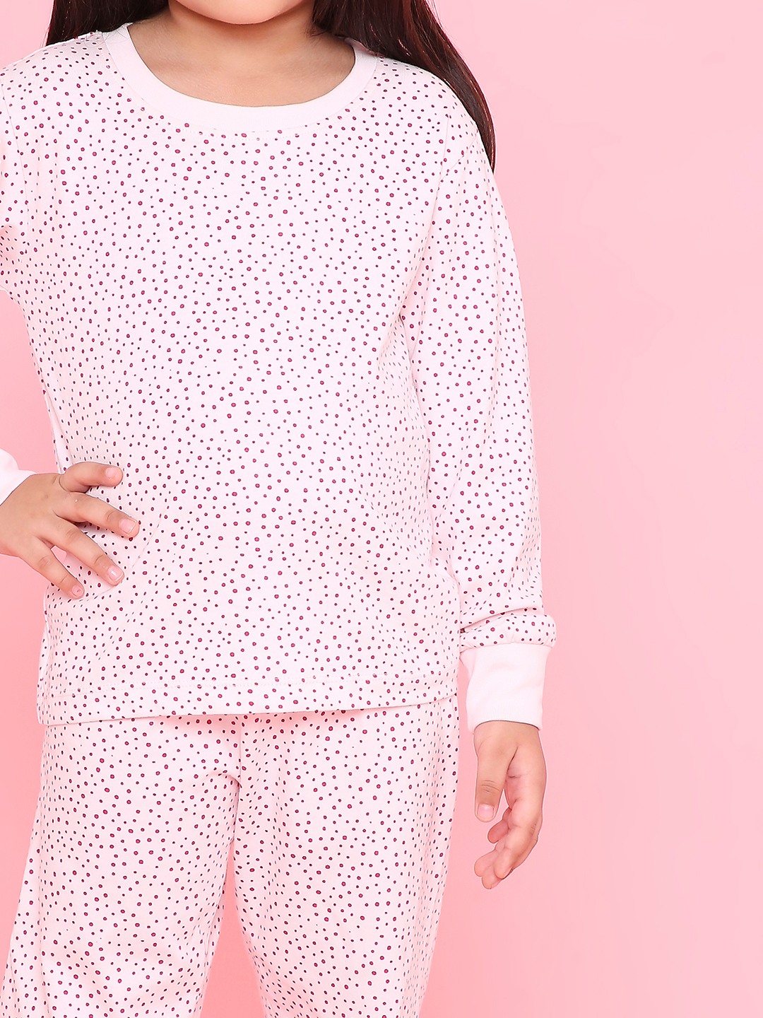 Girls- 2 piece printed cotton jogger lounge set