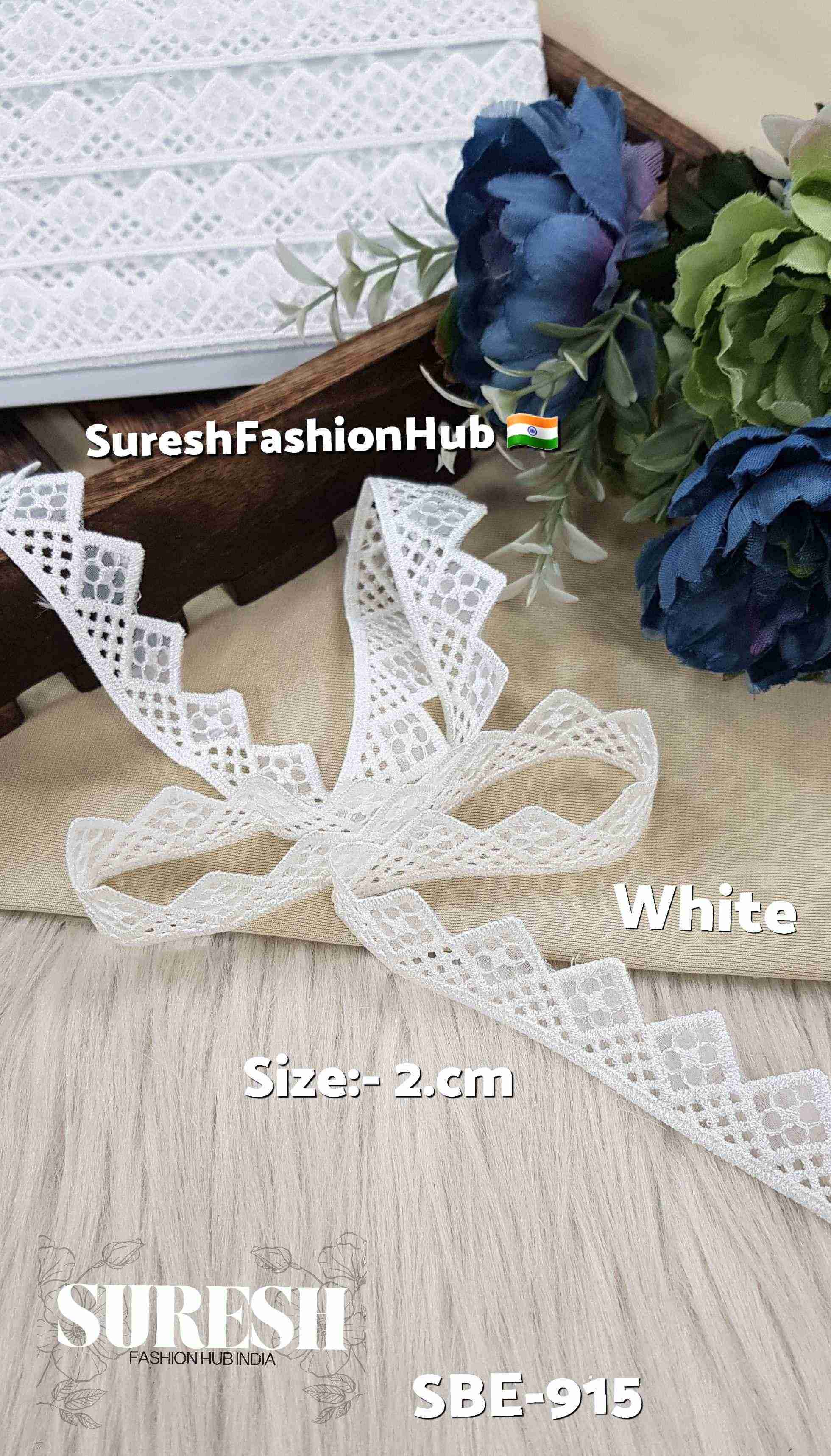Elegant Bloom White Organza Cutwork Lace
