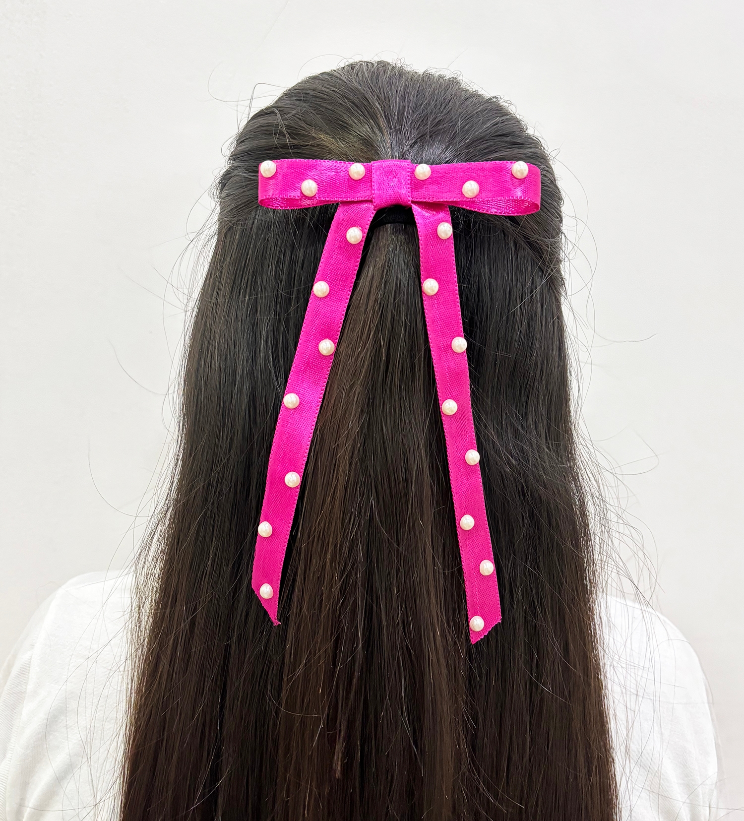 Lime By Manika | Pink Pop Bow Clip - Dark Pink undefined