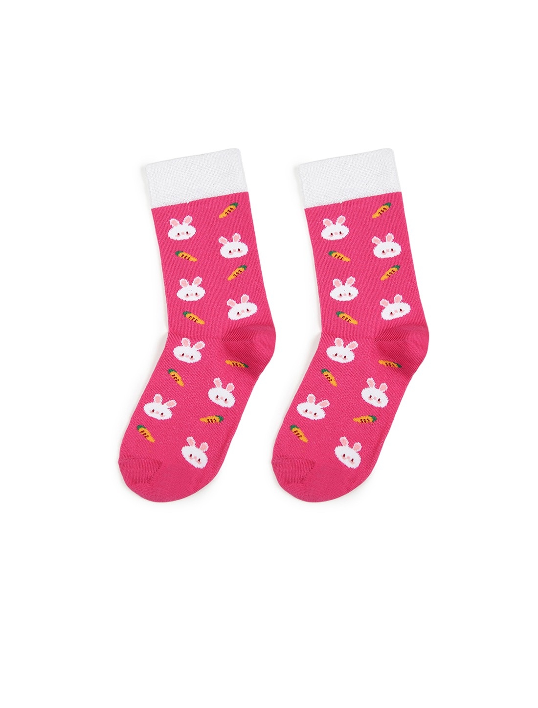 Soxytoes | Soxytoes Bunny Cotton Crew Length Pink Kids Socks-Age (8-12 Years) 1
