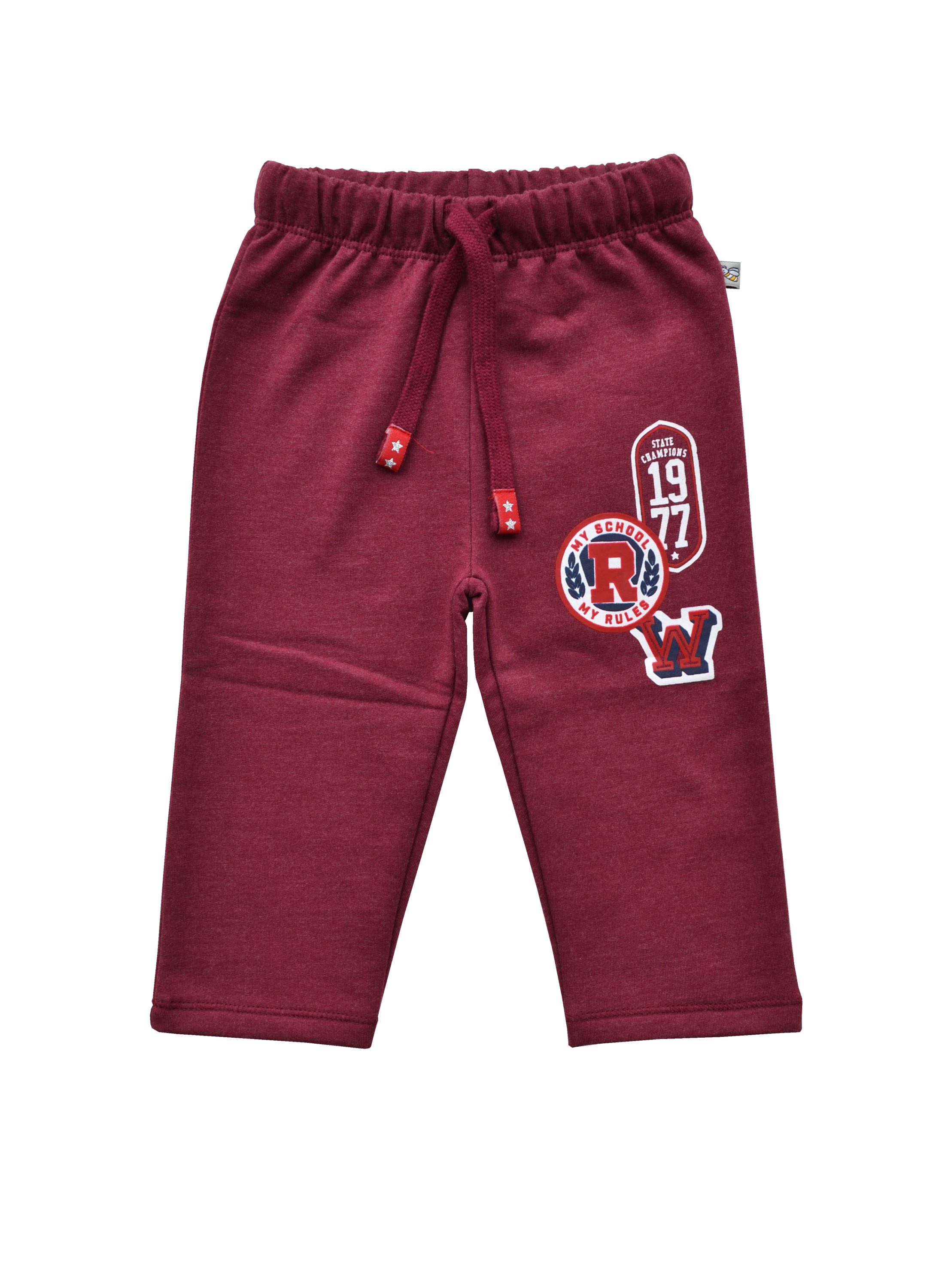 Maroon Melange Pant with cord at waistband (French Terry)