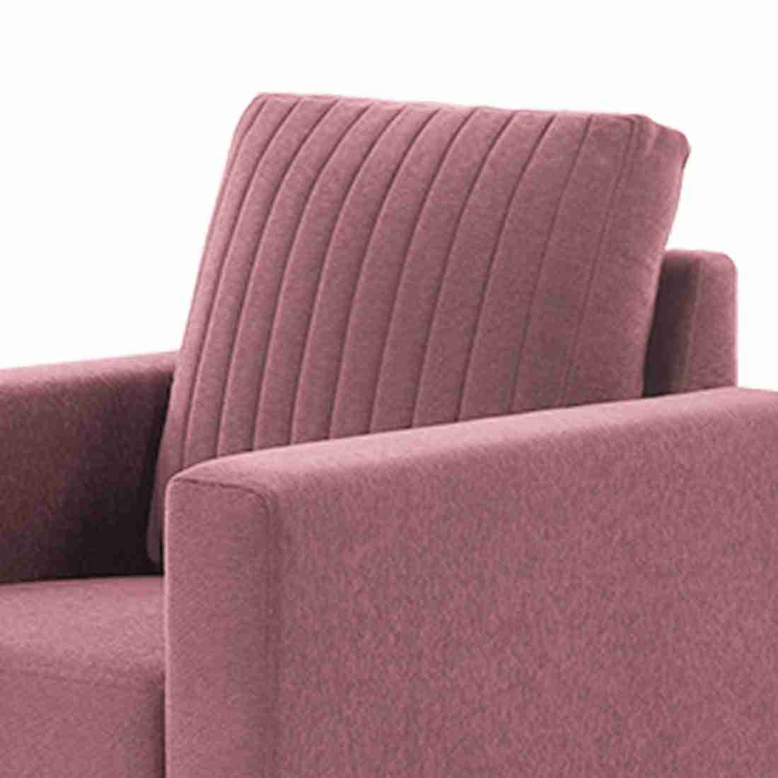 neudot Roman Sofa for Living Room |1 Person Sofa|Premium Fabric with Cushioned Armrest | Solid Wood Frame|1 Seater in Ceramic Pink Color