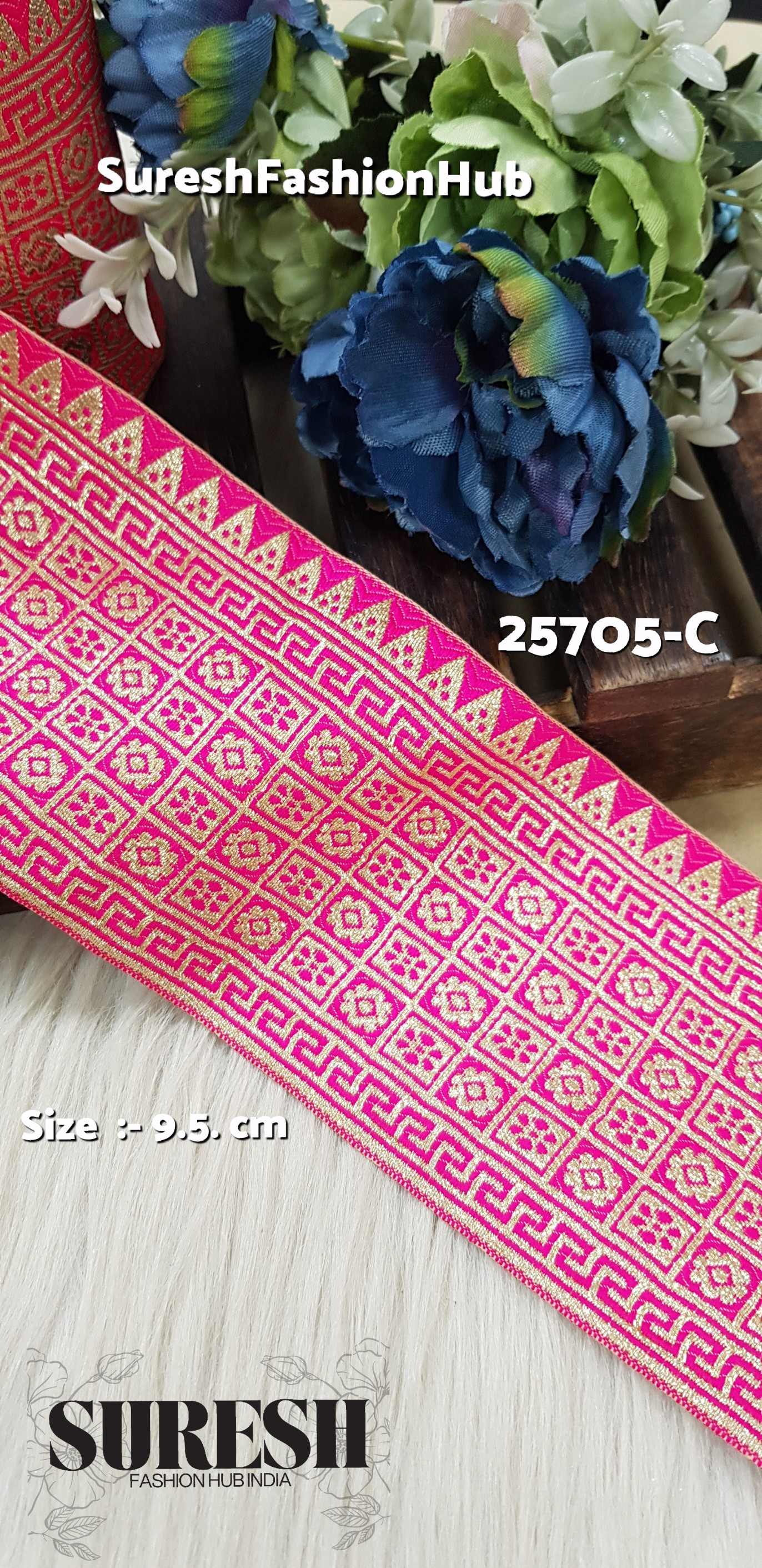 25705-C Rani Banarasi Floral Lace