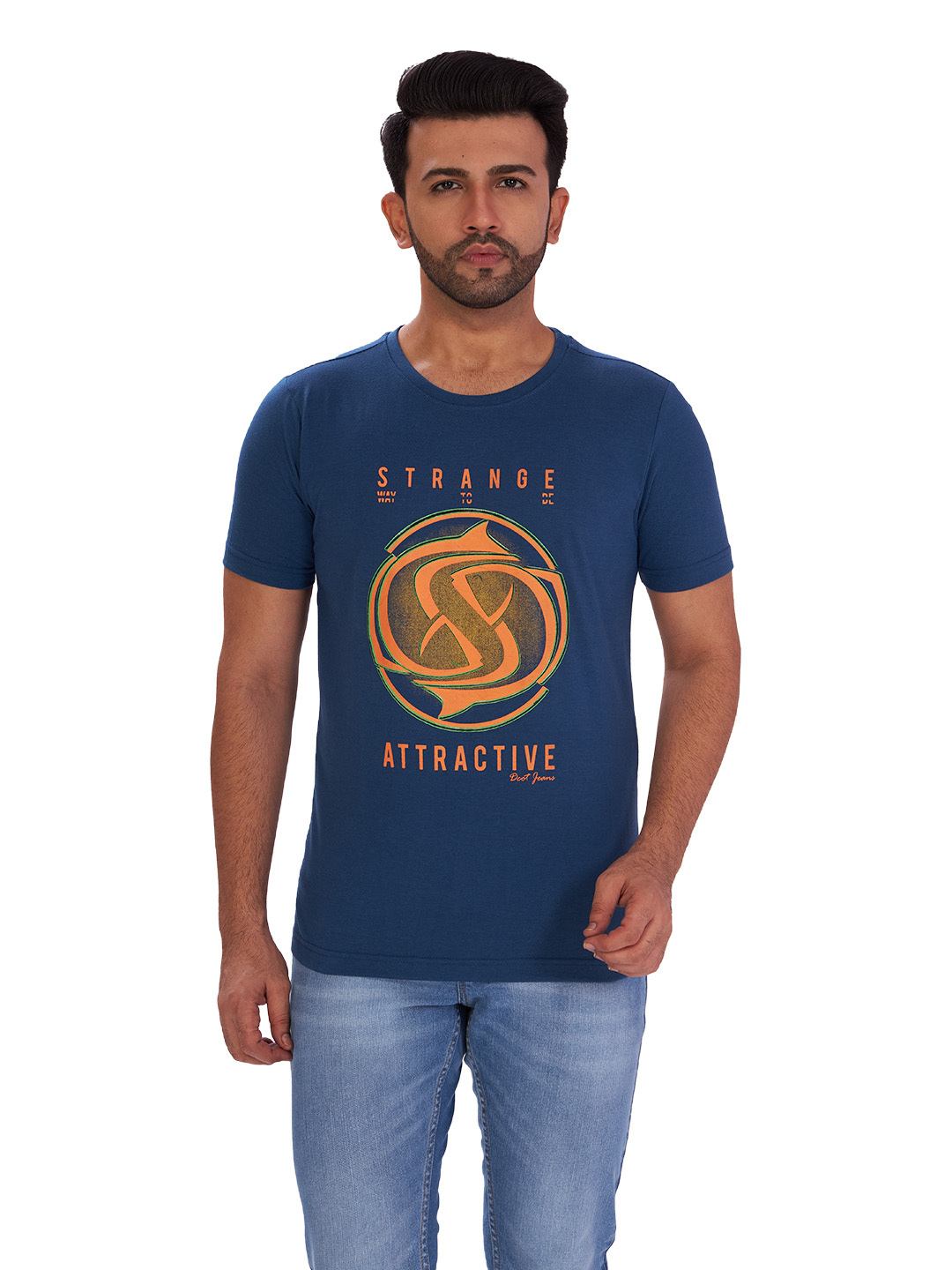 D'cot by Donear Men's Blue Polycotton T-Shirts