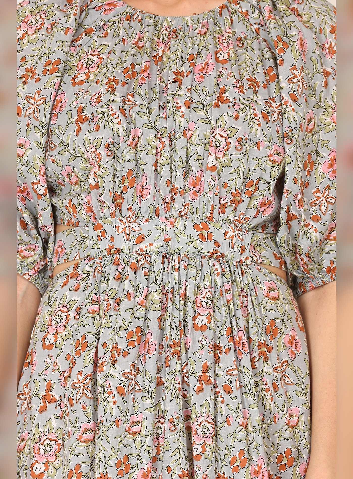 Alice18 Women's Floral Cut-Out Midi – Effortless Elegance & Charm