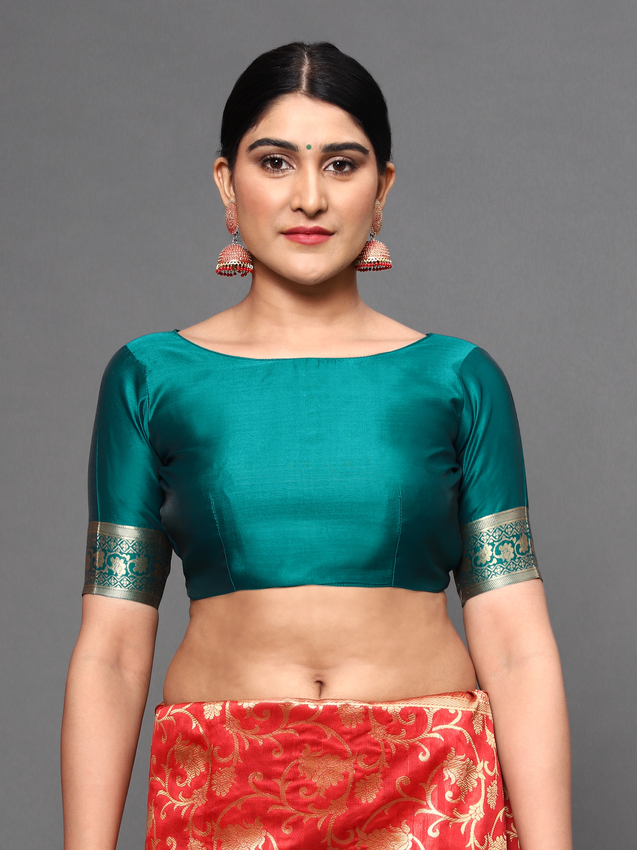 Glemora | Glemora Green Fancy Ethnic Wear Silk Blend Banarasi Traditional Saree 5