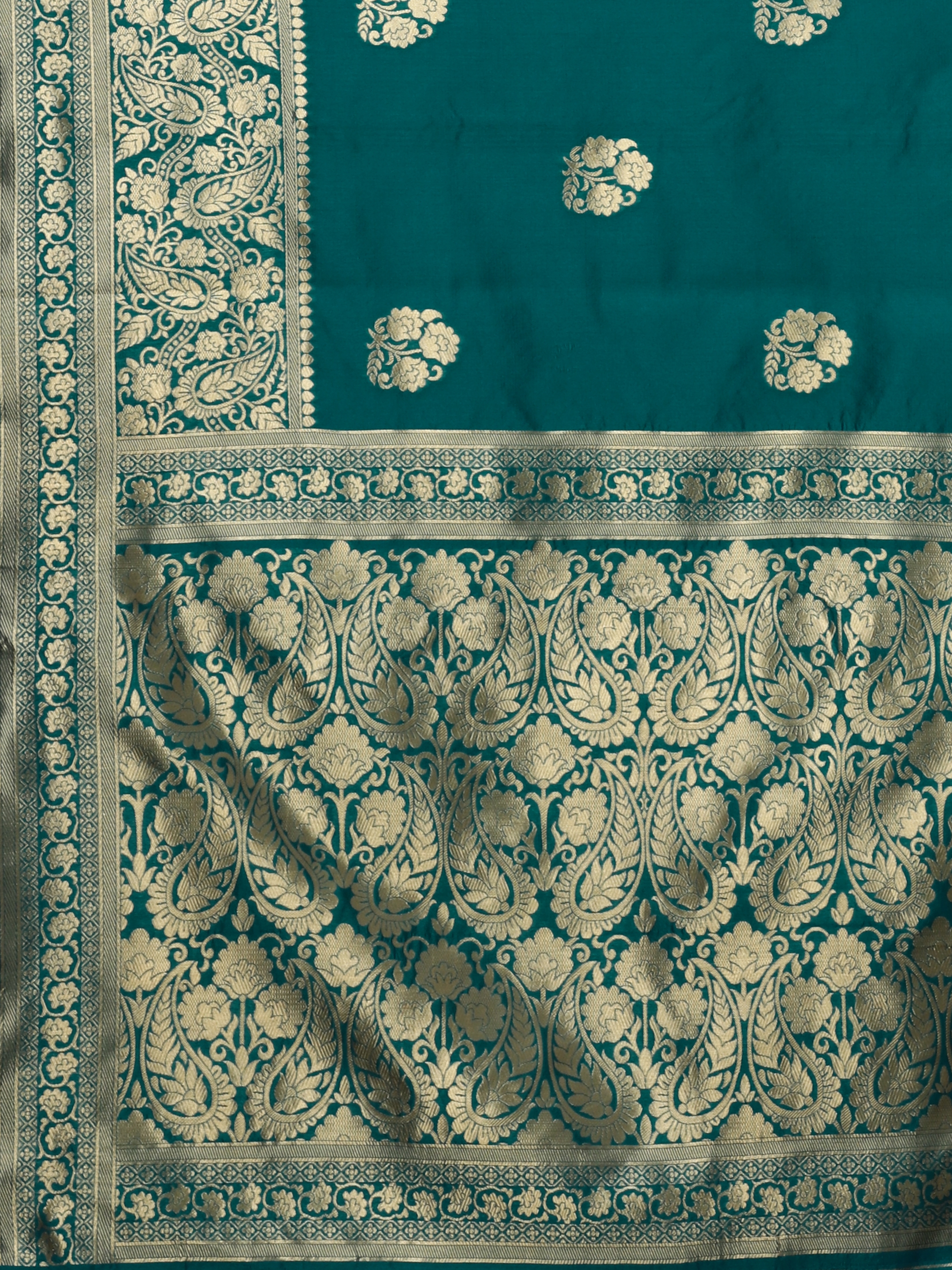 Glemora | Glemora Green Fancy Ethnic Wear Silk Blend Banarasi Traditional Saree 7