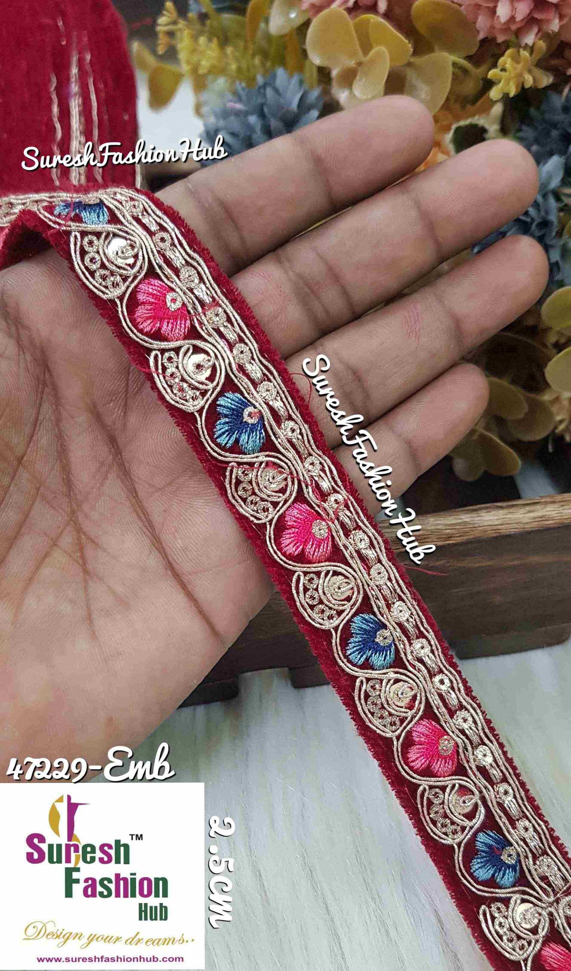 RED"Velvet Bloom Embroidery Collection"*
