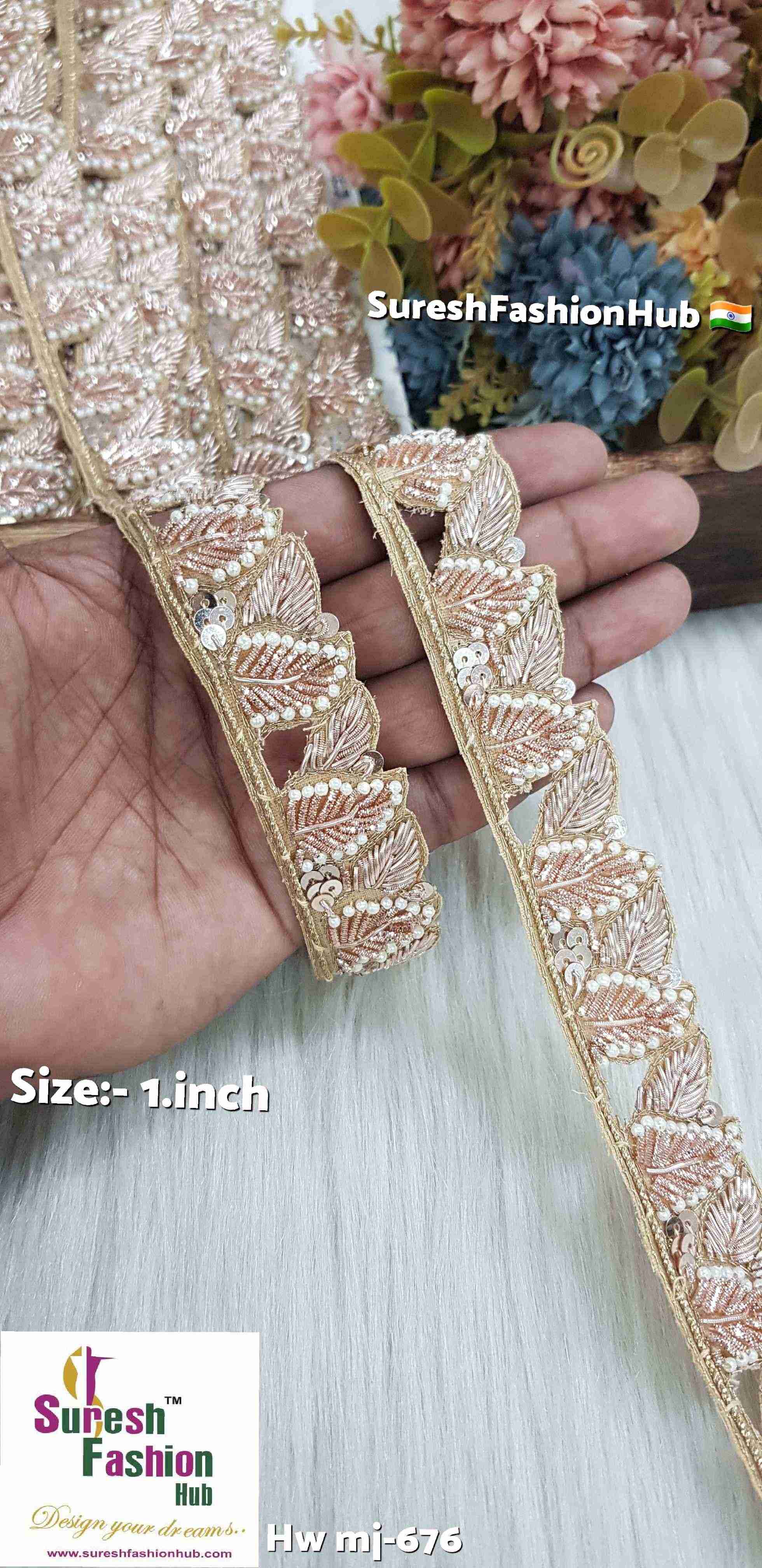 Rose  Cutwork Zardosi Lace