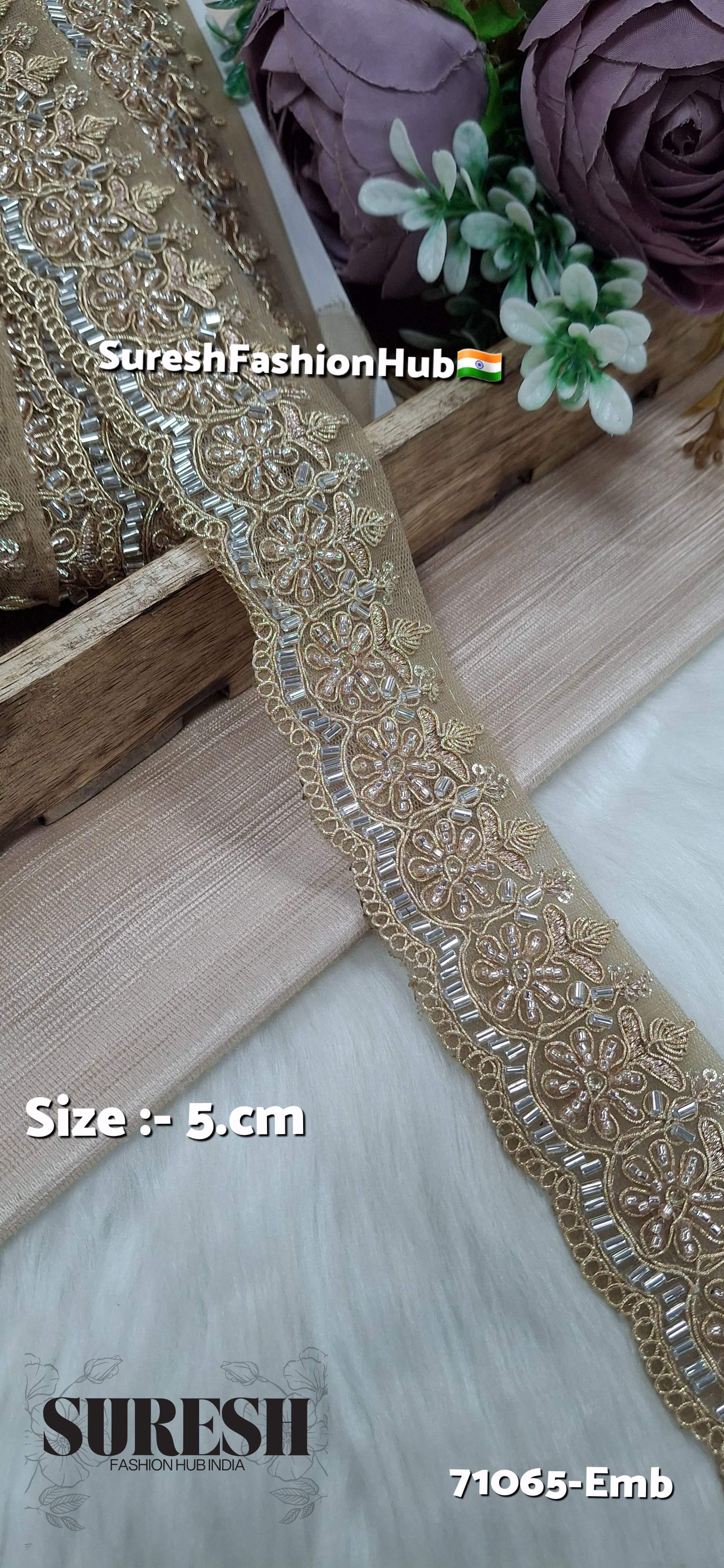 Lightlist Gold Grand Scalloped Embroidery Lace
