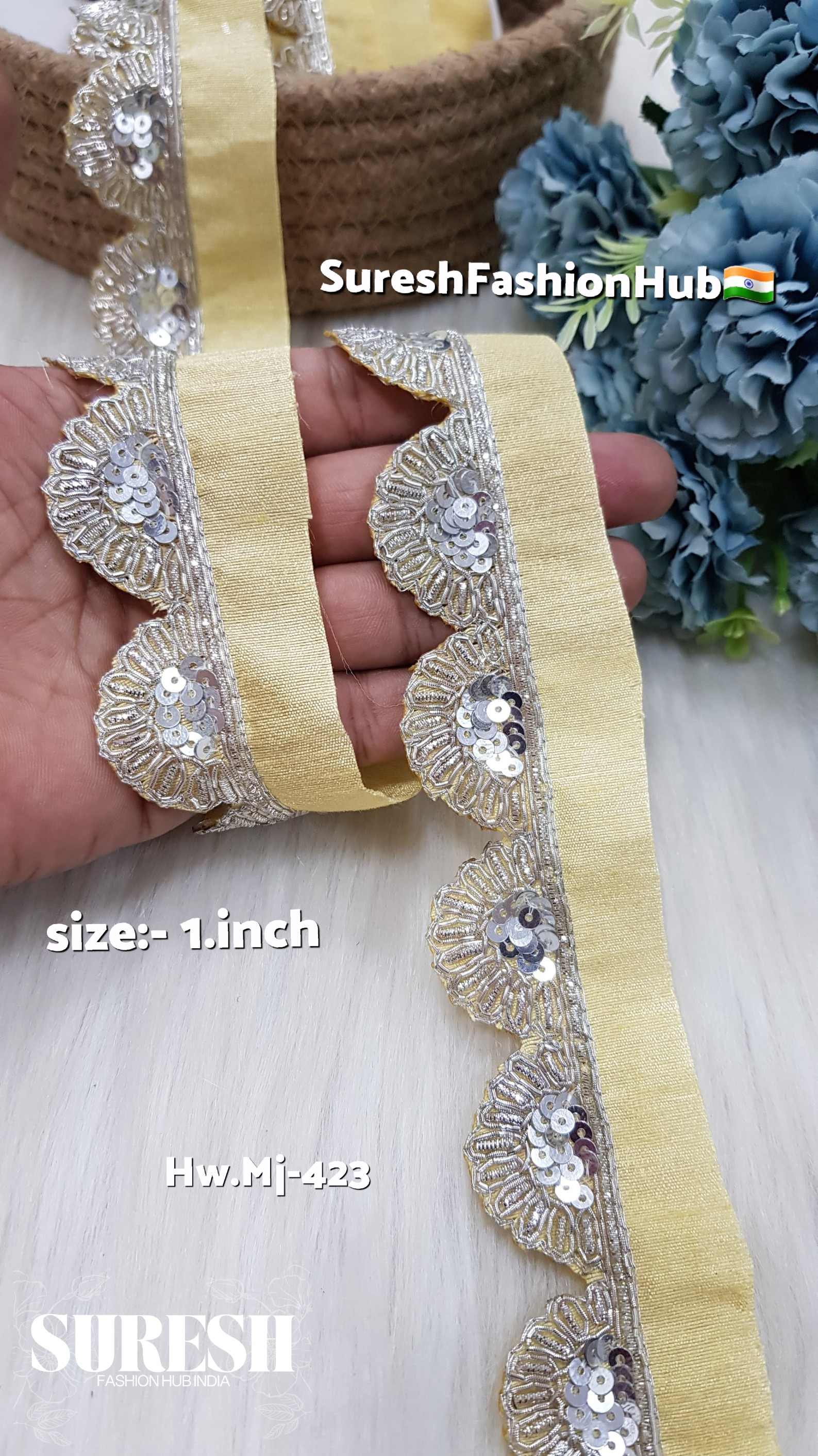 Cream Elegance Silver Scallop Handmade Lace – Hw.Mj-423