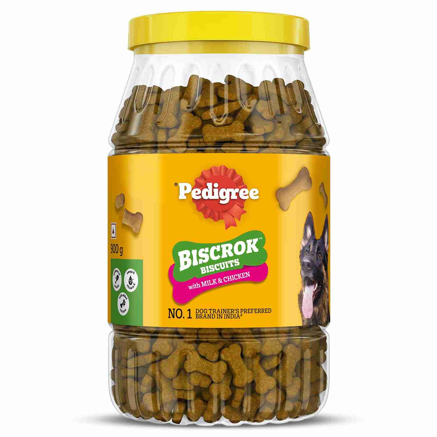 Pedigree | Pedigree Biscrok Protein & Calcium Biscuits for Dogs with Milk & Chicken 900 g