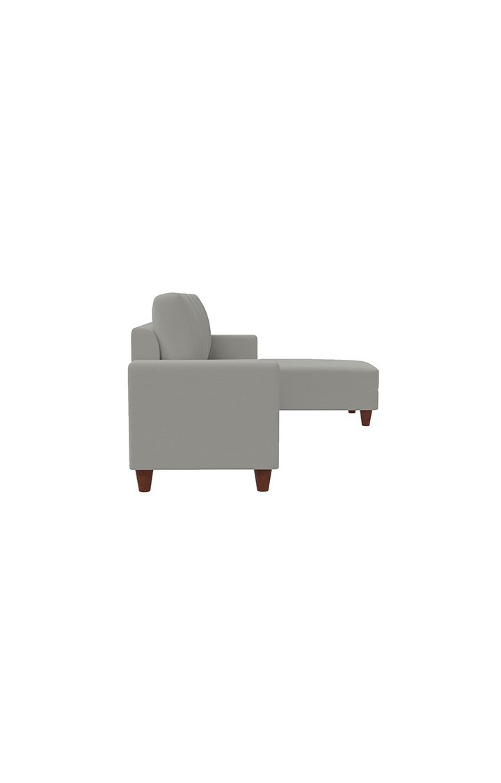 neudot Roman LHS Sectional Sofa for Living Room |6 Person Sofa|Premium Fabric with Cushioned Armrest | Solid Wood Frame|6 Seater in Light Grey Color