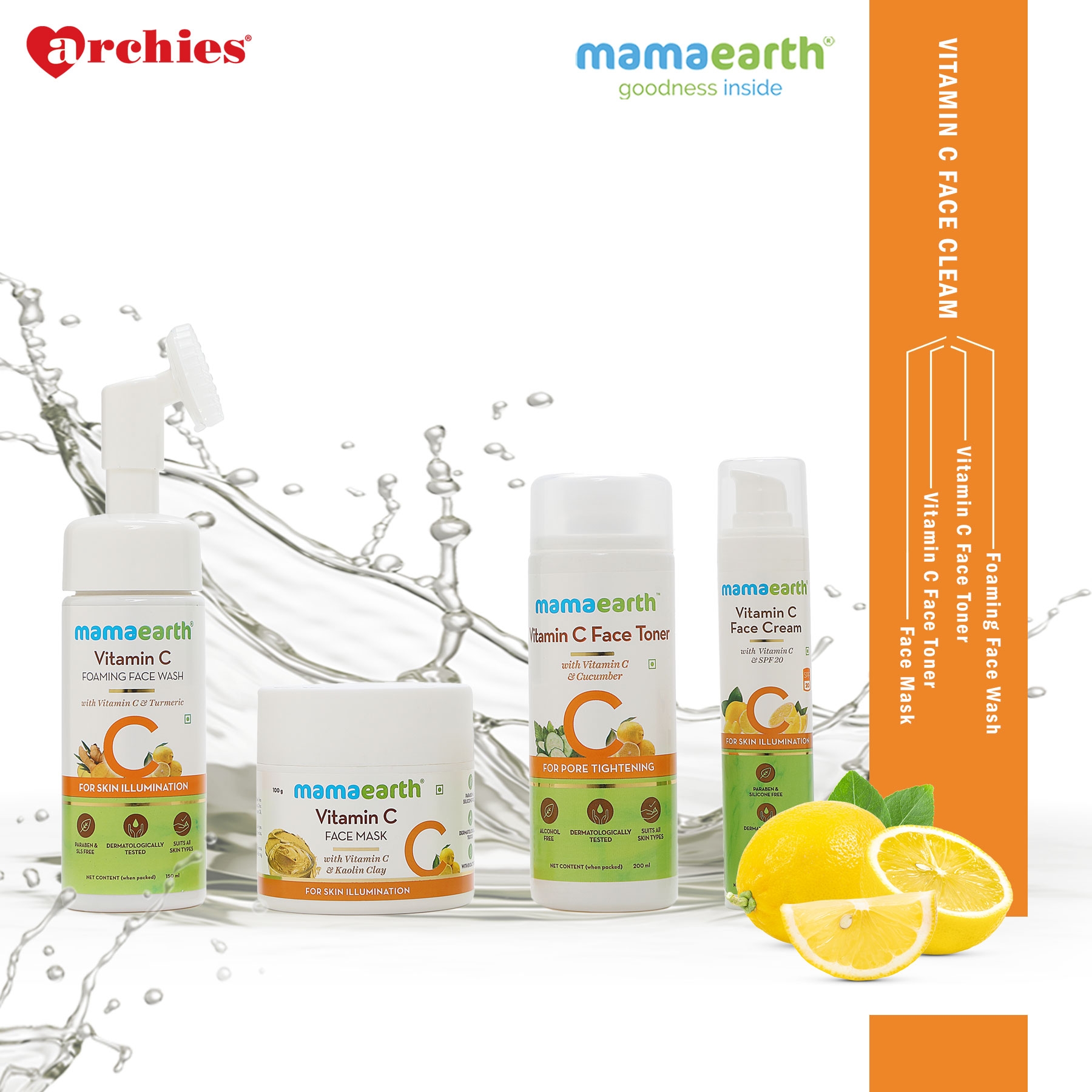 Mamaearth | Mamaearth Vitamin C Glow Kit with UXR Sensual Lavender Body Wash 200ml & UXR Sensual Lavender Shower Gel 200ml 1