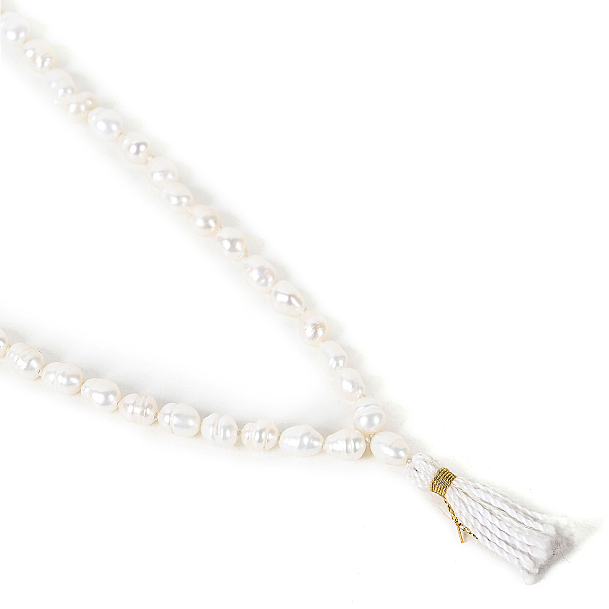 Shiv Ratan Kendra Natural Pearl Mala to balance Moon Planet, Mental Well Being & Anger Control II Length 10-20 CM II Weight: 80-90 Grams II
