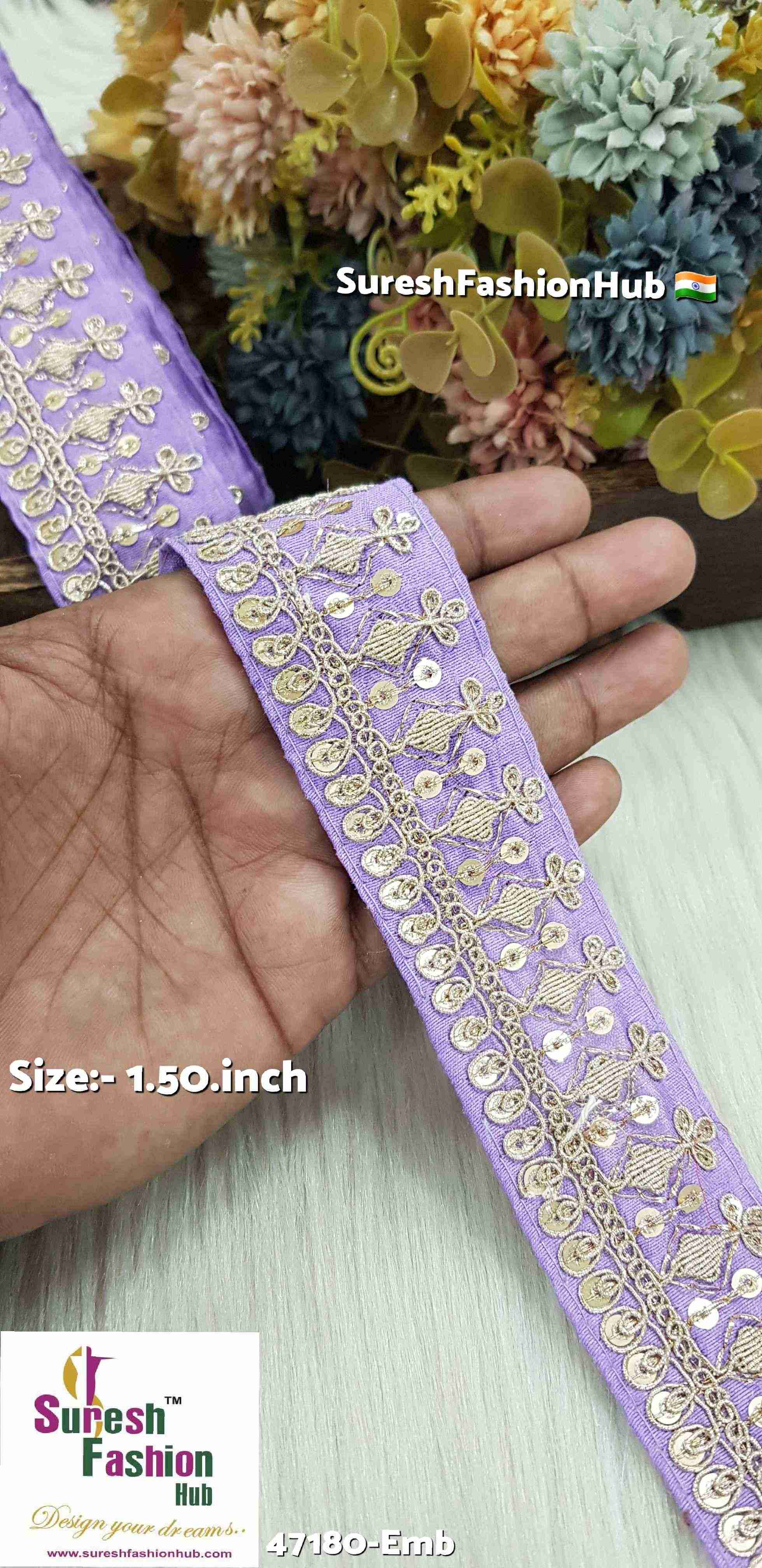 Light Purple Royal Elegance Embroidered Lace