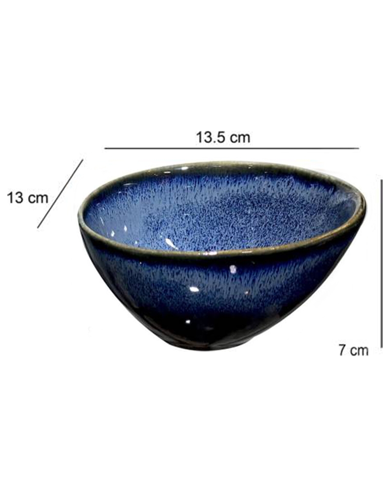 Order Happiness | Order Happiness Ceramic Stoneware, Ceramic Vegetable Bowl-Big (Blue, Pack of 1) 1
