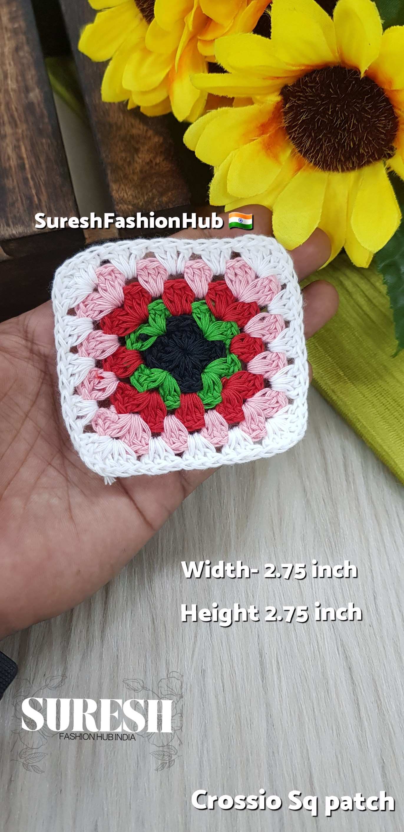 Cr-1 Handmade Crosio Square Patch (White)