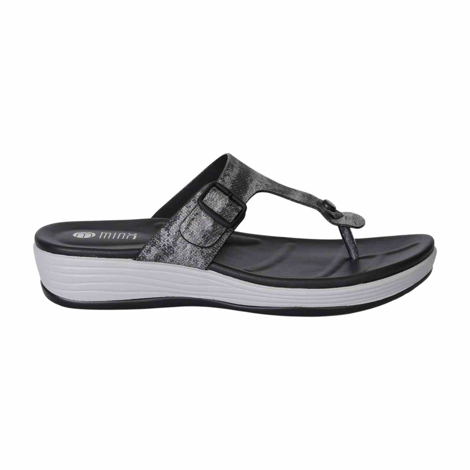 Black Comfort Wave Sandals for Women