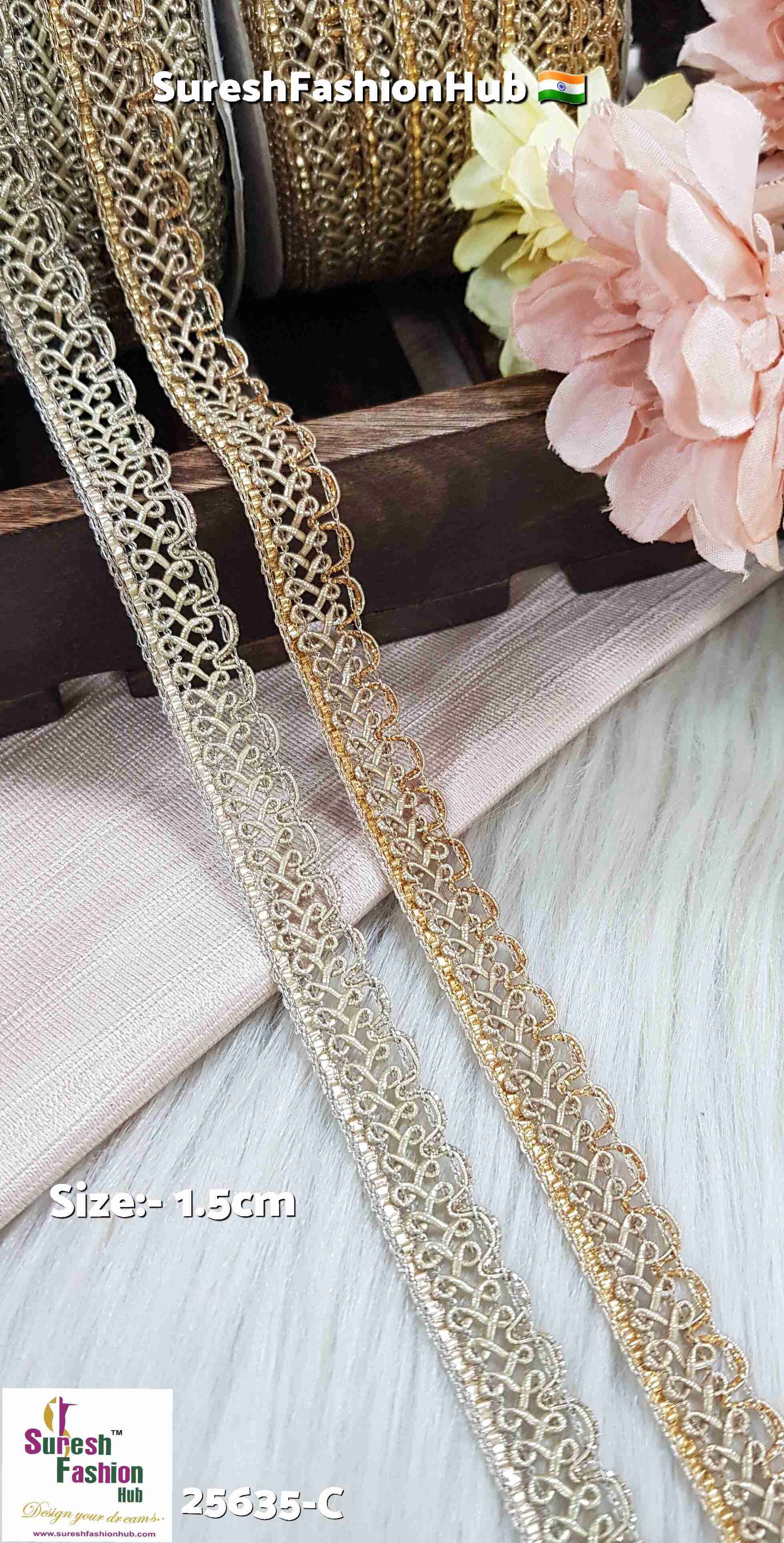 Scalloped Jhalar Cutwork Lace