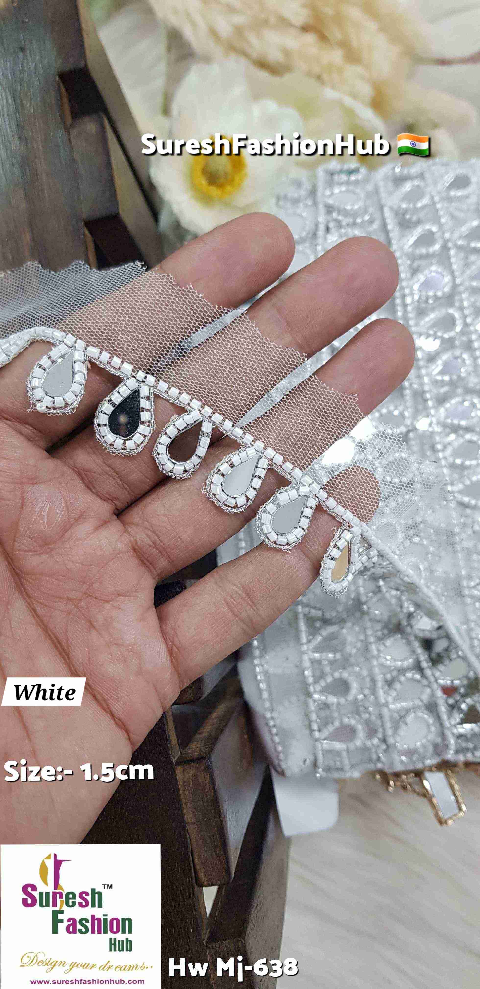 White Abinav Inspired Handmade Net Lace