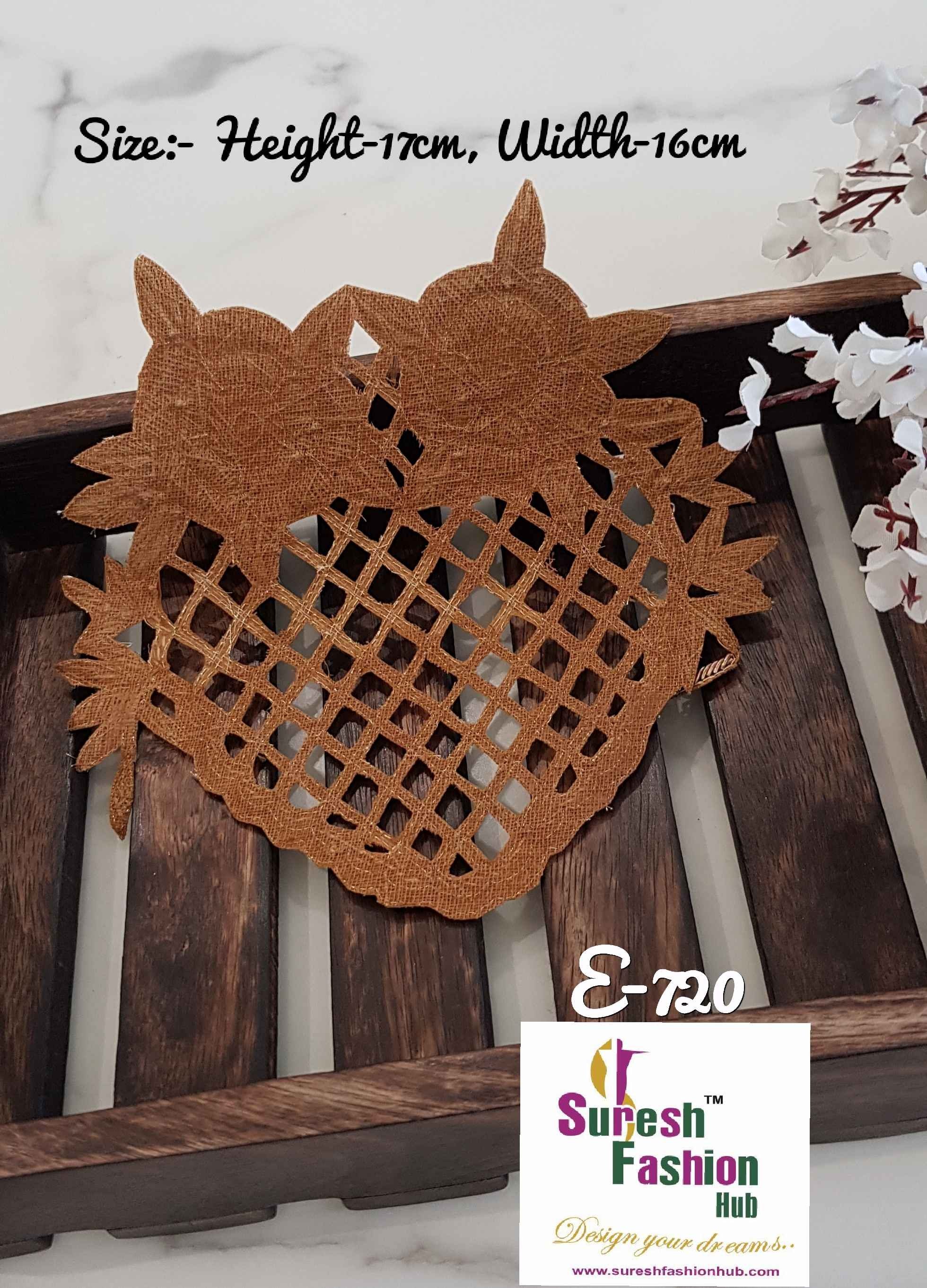 Embellished  Strawberry like Handmade Patches- Gold Color Size-6.5 Inch