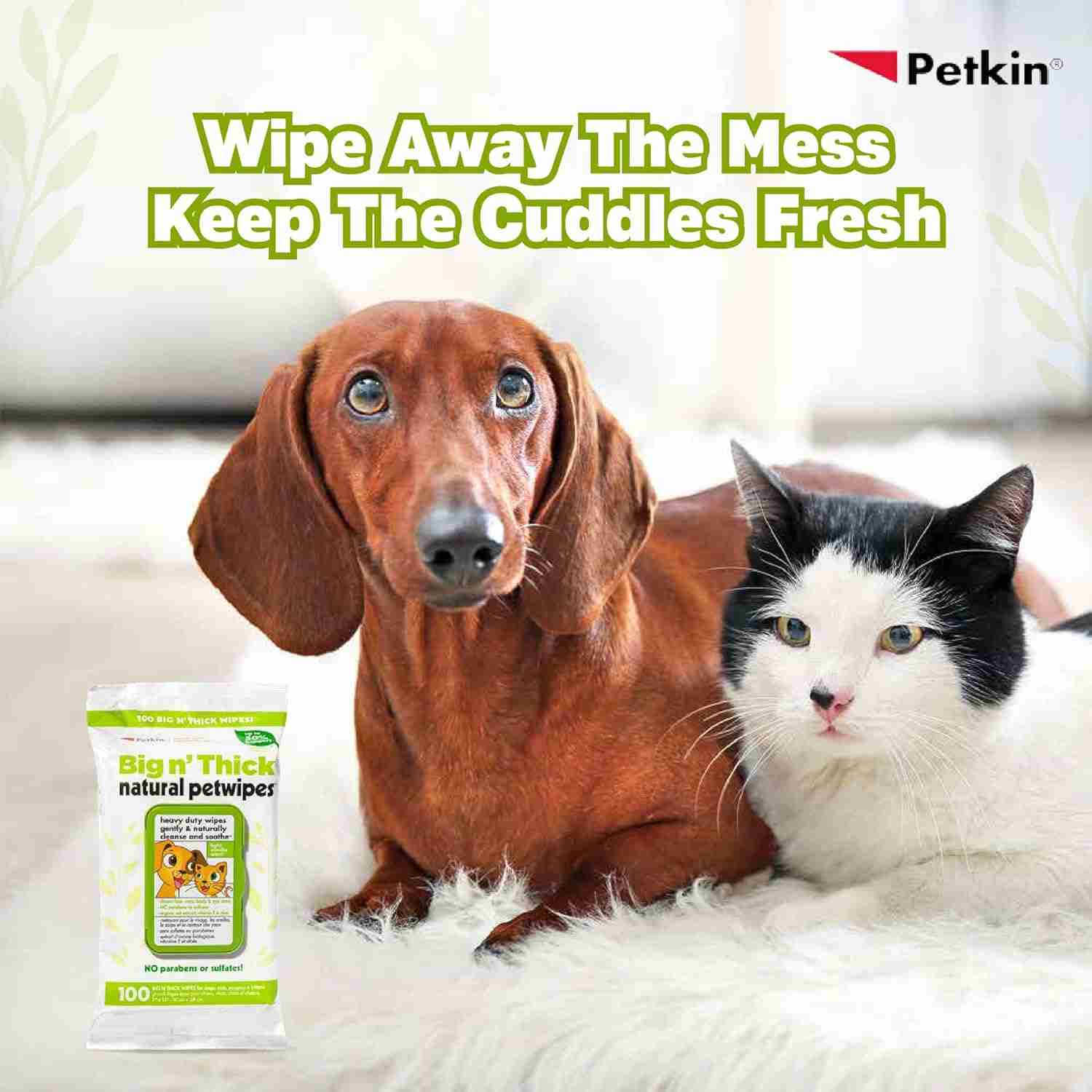 Petkin Big n' Thick Natural Pet wipes 100 Wipes