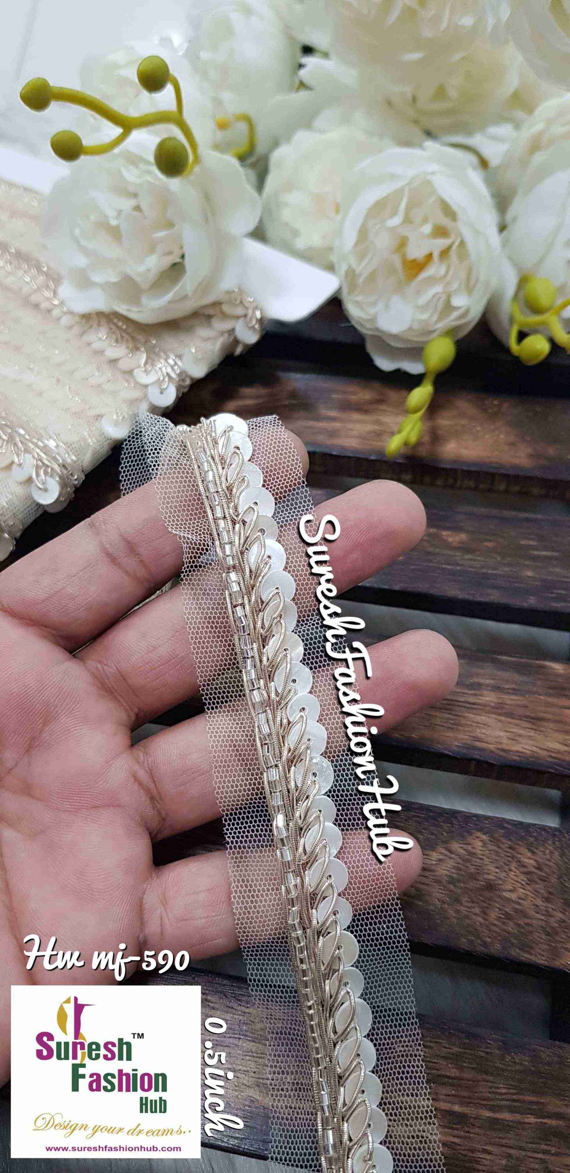 Kaddhana Sea Shell Elegance Net Lace - One Side*