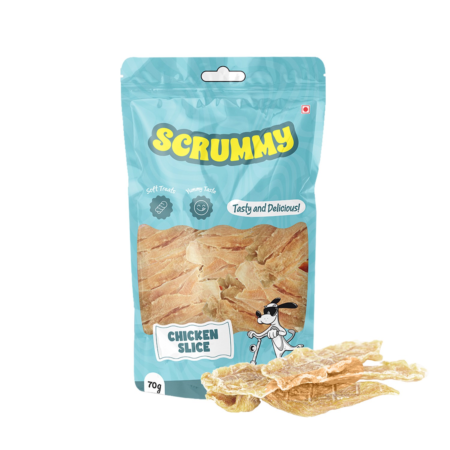 Scrummy Premium Chicken Slice Dog Treats 70g