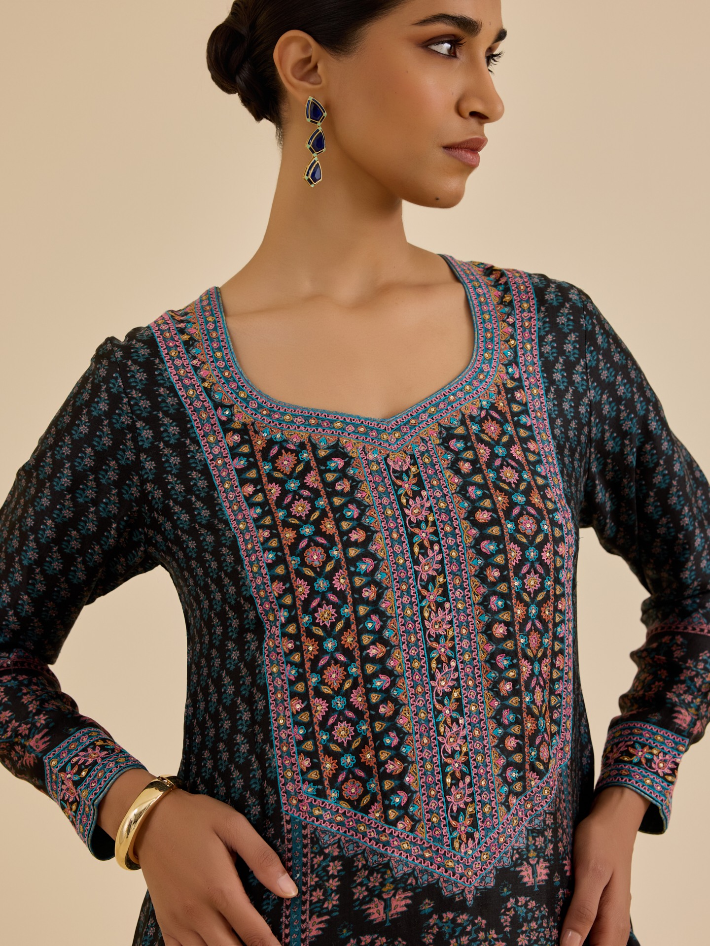 Black Turq Keya Suit Set