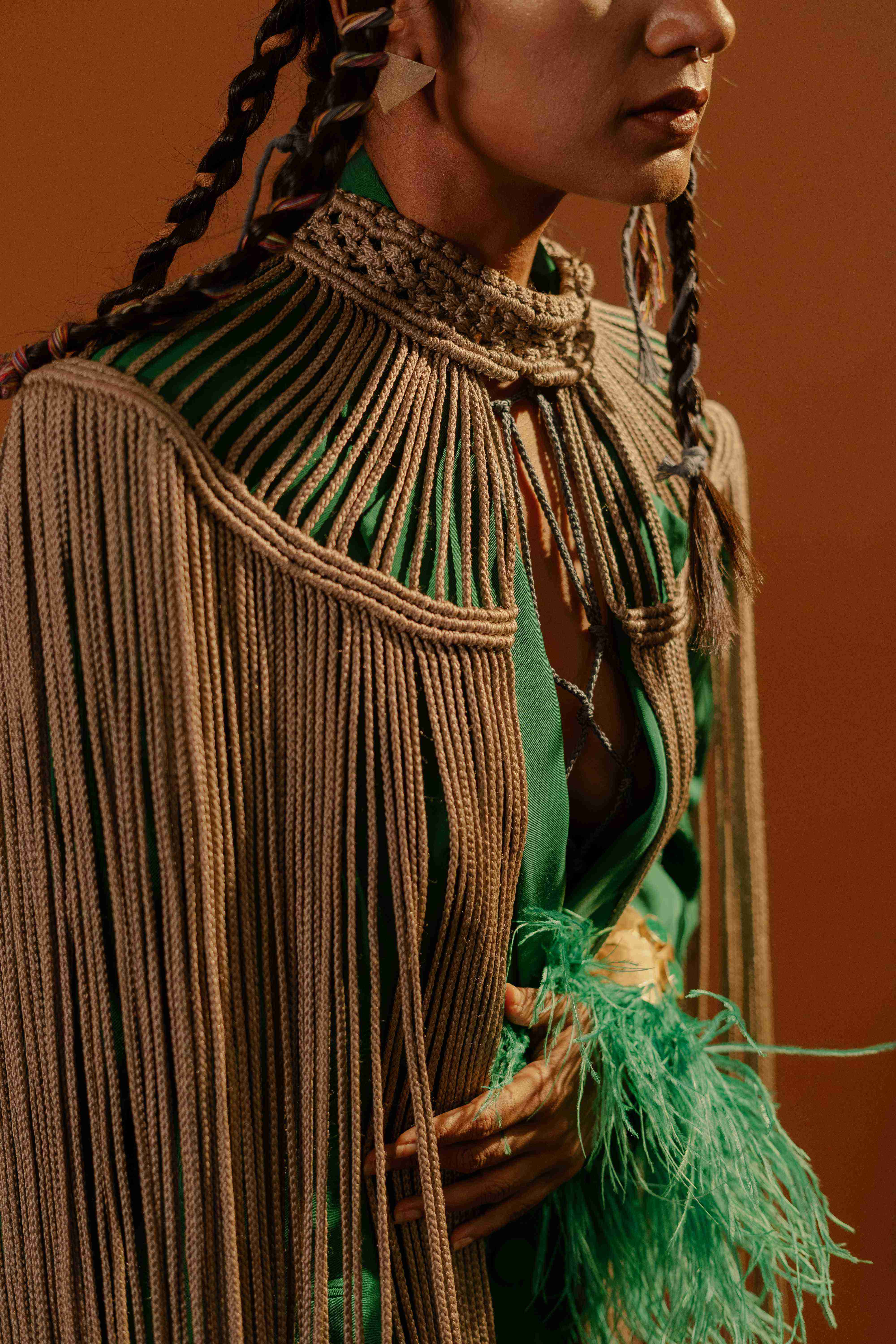 The Showstopper Cape in Metallic Brown