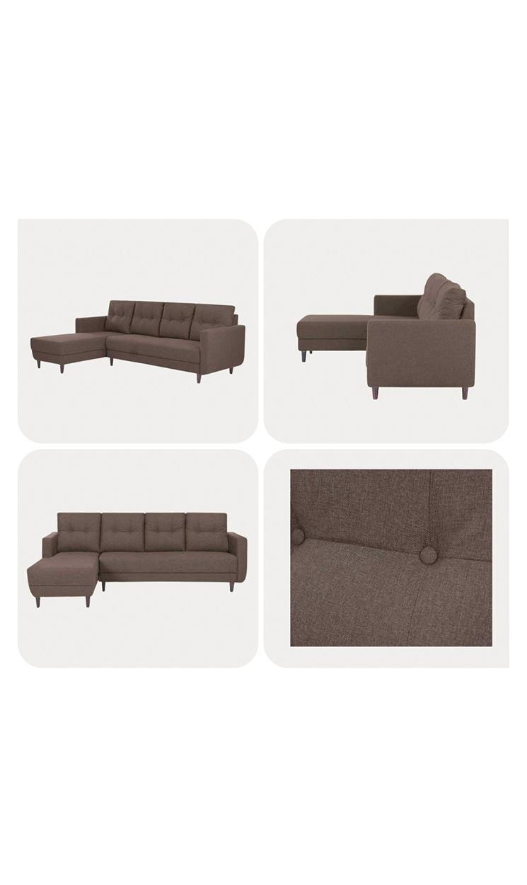 neudot Aria 6 Seater RHS Sectional Sofa in Earth Brown Colour
