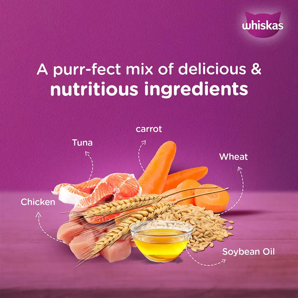 Whiskas Tasty Mix Junior Pouch Seafood Cocktail Carrot Flavor in Gravy for Cats 70g