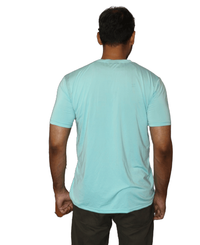 Cyan Round Neck T Shirt
