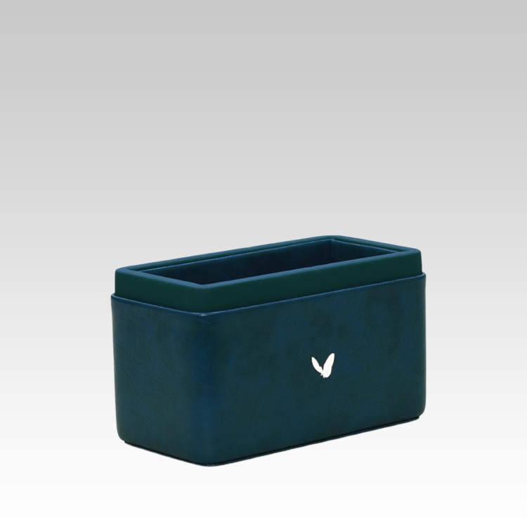 Pen/Pencil Holder | Faux Leather | Rectangular Medium | Moderno | Blue