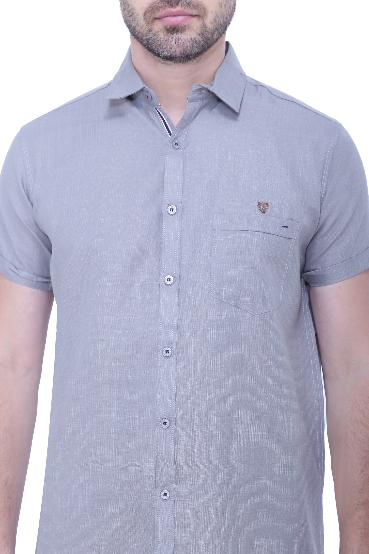 Kuons Avenue | Kuons Avenue Men's Linen Blend Half Sleeves Casual Shirt-KACLHS1236 3
