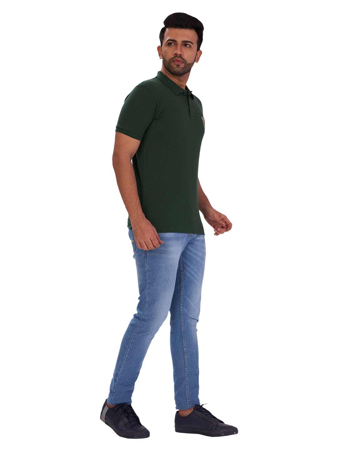 D'cot by Donear Men's Green Cotton T-Shirts