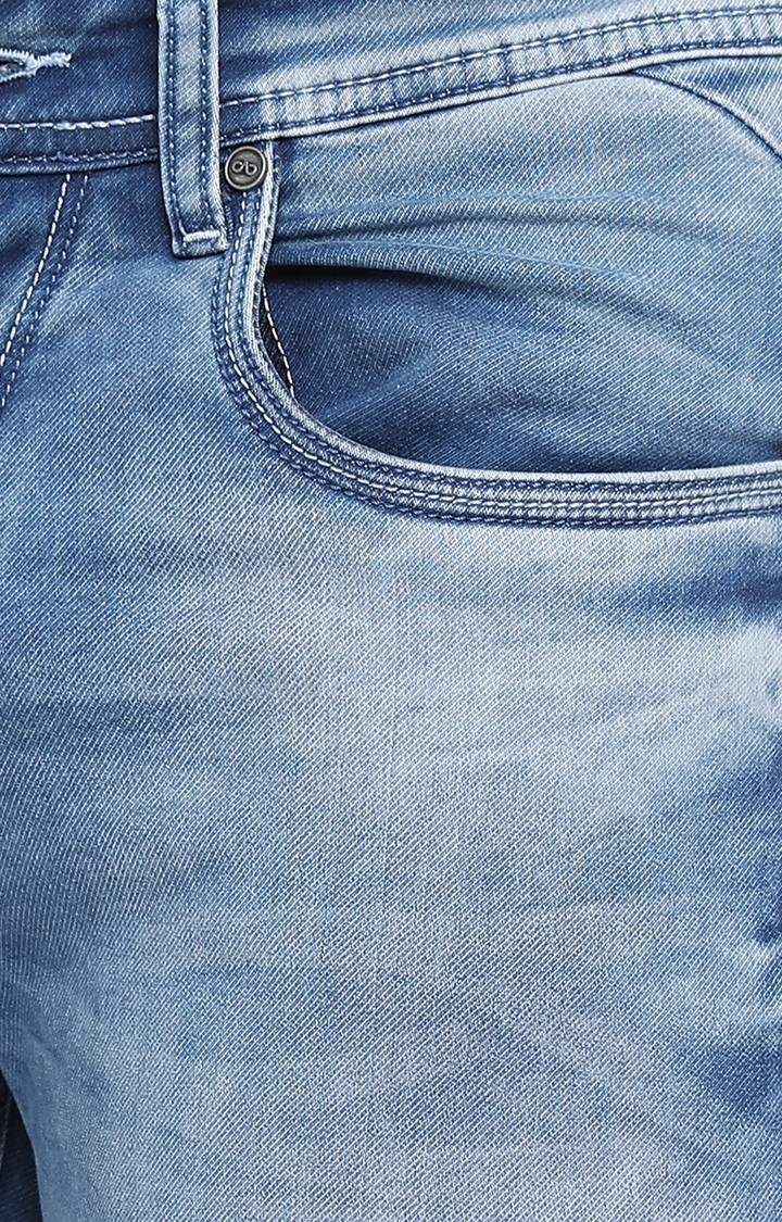 JadeBlue Sport | Men's Blue Lycra Solid Jeans 3